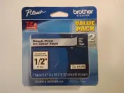 Brother 2 Pack of .47" x 26.2' TZe Laminated Label Tape for P-touch Labelers