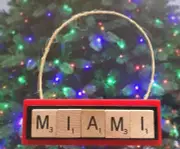 Miami Heat NBA Christmas Ornament Scrabble Tiles HandCrafted in USA