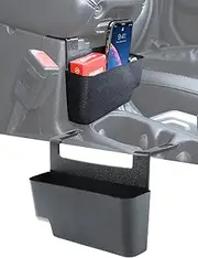 Savadicar Center Console Hanging Storage Organizer, Armrest ABS Tray for 2018-2024 Jeep Wrangler JL JLU 4XE and Jeep Gladiator JT, Interior Accessories, Black