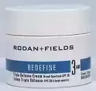 Rodan + Fields Redefine Triple Defense Cream Step 3 AM SPF30 New 1.0 oz 30 ML