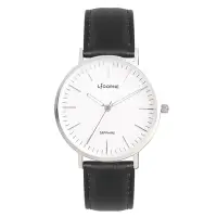 在飛比找Yahoo奇摩購物中心優惠-LICORNE 力抗錶 極簡主義銀框紳士手錶-白x黑/41m