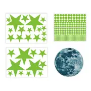 437 Wall Glow In The Dark Moon+Stars Stickers Baby Kids Nursery Bed Room Ceiling