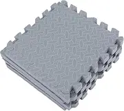 4 Pack Interlocking Puzzle Gym Tiles Soft Anti-Vibration Mats for Home Gym Equipment Noise Reduction Floor Protection 12x12x1