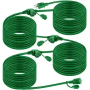 60 ft Outdoor Extension Cord, 4 Outlets Plugs with Extended 15ft Spacing, 16/...