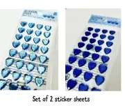 Daiso Decoration Sticker Sheet Set Hearts Mini Jewels Gemstone Decals