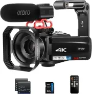 ORDRO 4K Video Camera Camcorder 10X Optical Zoom&120X Intelligent Zoom, 4K 30MP