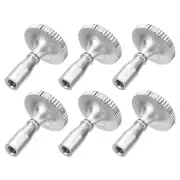 6pcs Lamp Turn Switch Knob On/Off Replacement Twist Knobs Extension Silver Tone