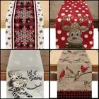 Christmas Linen Tablecloth Xmas New Year Tablecloth Home Party Decor