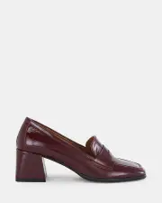 Shelly Shen Magnolia/Burgundy Patent Womens Heels 08