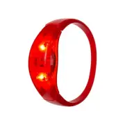 2 Red Sound Activated LED Bracelets Light Up Flashing Voice Control Bangle
