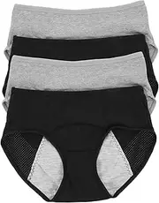 Veemoon 4pcs Incontinence Protective Underwear for Women Washable Leak Proof Comfort Bladder Leak Panties Brief