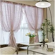 Purple Lace Curtains, Vintage Ruffled Floral Voile Curtains, Rod Pocket Window Curtains for Bedroom, Living Room (Color : 1 Panel, Size : W3.5xH2.7m/138x106in)