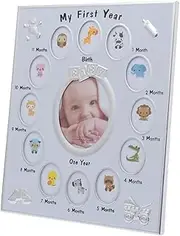 Vaguelly Personalized 12 Months Photo Frame Unique Baby Girl Growth Record Frame Safe Material