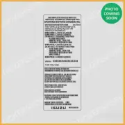 ISUZU VIN ID TAG Custom Decal Sticker 8975548210
