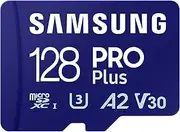 SAMSUNG PRO Plus 128GB microSD Memory Card + Adapter, Up to 180 MB/s, Full HD & 4K UHD, UHS-I, C10, U3, V30, A2 for Android Phones, Tablets, GoPRO, DJI Drone