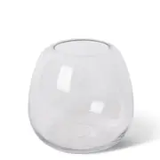 E Style Glass Alma Vase Home Tabletop Indoor Decorative Display 17x17cm Clear