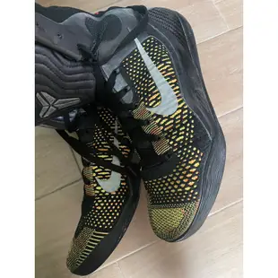 Nike Kobe 9 Elite XI Inspiration XDR 籃球鞋 高筒 US 10.5 黑 黃 公司貨