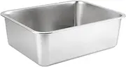 Stgfyxgs Cat Litter Box Kitten Toilet Stainless Steel Pet Litter Tray Large Capacity Heavy Duty Litter Box for, 50cmx35cmx10cm