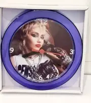 Miley Cyrus 7" Purple Novelty Wall/Desk Clock Brand New Hannah Montana