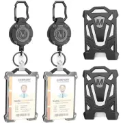 2 Pack Retractable Badge Holder, Heavy Duty Retractable Keychain with Tactica...
