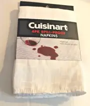 Cuisinart 4-Pack Spill-Proof Napkins White Basket Weave Fabric Napkin Set