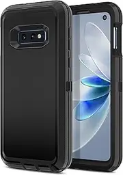 Hucasok for Samsung Galaxy S10E Case Shockproof Rugged Full Body Protection Heavy Duty Dust/Drop Proof 3-Layer Cover Case for Samsung Galaxy S10E 5.8 inch 2019,Black