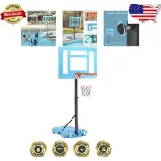 Portable Height Adjustable Basketball Hoop with Clear Backboard for Family Joy
