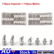 220Pcs Grease Nipple Fitting Imperial Metric Hydraulic Grease Gun Assortment kit