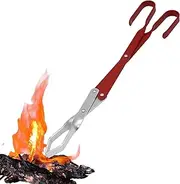 Fireplace Tongs - Small Fire Wood Grabber Tongs, Extra Long BBQ Tongs for Kitchen Outdoor Camping Barbecue Fire Pits