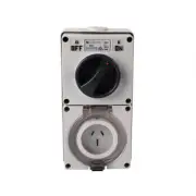 Combination Switched socket 3Flat Pin IP66 250V 10A