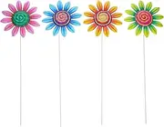 INOOMP Metal Flowers for Outside Garden Decor for Outside,Set of 4 Metal Flowers for Yard Art Garden Decorations