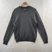 NEW Club Monaco Wool Sweater Mens Medium Gray Long Sleeve Pullover Crew Adult