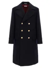 [Brunello Cucinelli] Brunello Cucinelli-Wool Coat Trench E Impermeabili Blu-Uomo 50IT