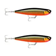 2x Rapala 13cm Precision Xtreme Pencil EXO Topwater Fishing Lures - Red Dragon