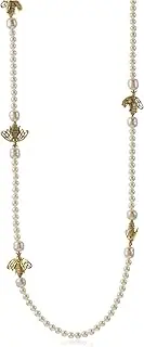 [Antiquities Couture] Vintage-Inspired Simulated Pearl Bumble Bee Necklace, 48"