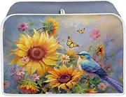 Xoenoiee Butterfly Bird Vibrant Floral Pattern Toasters Cover 2 Slice Quilted Toasters Cover Bread Maker Cover Kitchen Small Appliance Cover Toaster Oven Cover, Size S