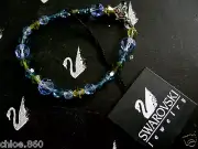 SIGNED SWAROVSKI BLUE TOPAZ CRYSTAL BRACELET NWT RETIRED RARE!!