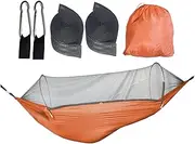 Pop Up Hammock with Net - Portable Single Travel Hammock | Outdoor Hammock Camping | Camping Hammock with Net | Carabiners and Tree Straps Included Outdoor Resting Equipment