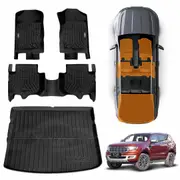 3D All-Weather Floor Mat Boot Liner Carpet for Ford Everest 2015-2022 Heavy Duty Cargo Trunk Mat Luggage Tray