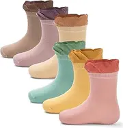 [Qterdiz] Baby Non-Slip Socks Baby Boys Cotton Non-Slip Socks Baby Girls Stopper Socks 6 Pairs