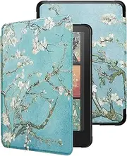 WALNEW Case for 7" Kindle Paperwhite 12th Generation 2024 & Kindle Paperwhite Signature Edition 2024, All-New PU Leather Protective Case Cover with Auto Wake/Sleep, Tree and Flower