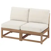 NÄMMARÖ 2-seat modular sofa, outdoor, light brown stained/Frösön/Duvholmen beige
