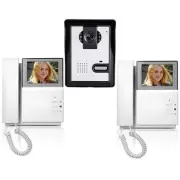 Wired Video Intercom Doorbell System 4.3 Inches HD LCD 2- Monitor Video Door ...