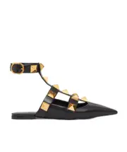 Valentino Garavani Roman Stud Pointed Toe Ballet Flats 36,37.5,38.5,37 black