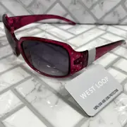 NWT West Loop Sunglasses STARLIGHT VL WNE FWG Red (Wine) w/ Jewels 100% UVA-UVB