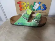 new BIRKI'S Narrow Width Original Santiago Brazil Flag slipper Sz 38/8