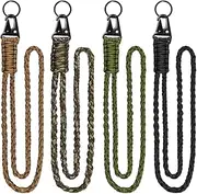 4 Pcs Heavy Duty Lanyard Keychain Paracord Lanyard Keychain Braided Neck Lanyard with HK Clip Key Ring for Wallet, keys