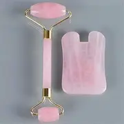 YANTALHKBHDAU Jade Roller Double Head Gua Sha Tool Set Massage Roller Slimming Anti Wrinkle Cellulite Stone Tool (Color : Ivory)
