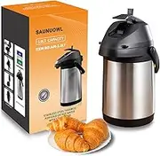 3L Airpot Thermal Thermos Coffee Dispenser with Pump, Airpot Coffee Carafe Thermal to Keep Warm, Double-Walled Insulated Stainless Steel Drinks Dispenser, Leverage for Hot/Cold Water (Size : 3L)