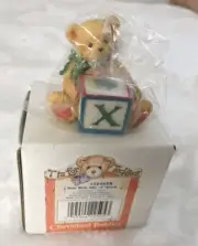 Cherished T is for Teddies Enesco Bear With ABC X Block 158488X NEW Box 1995